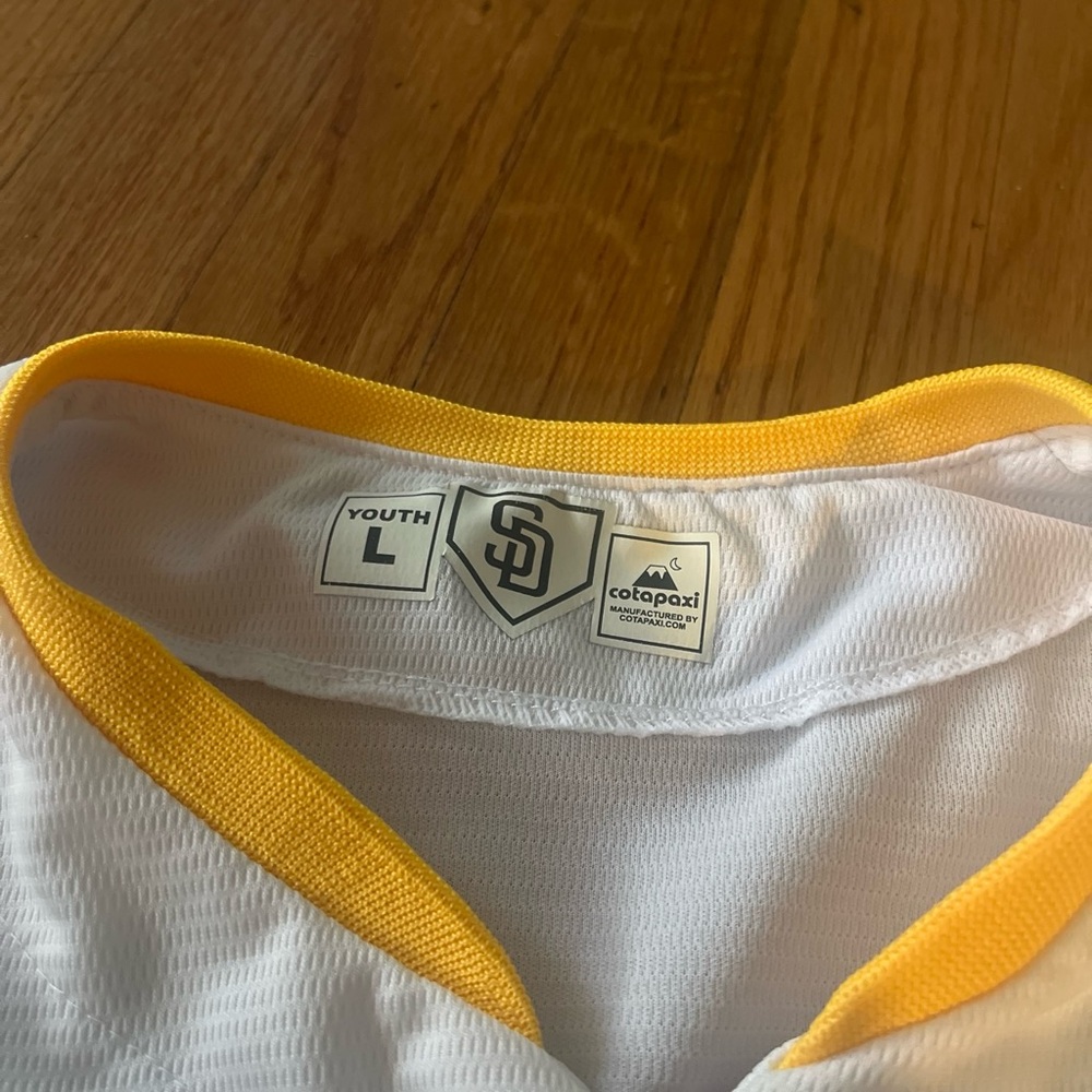 cotopaxi Youth White Jersey with Yellow Trim